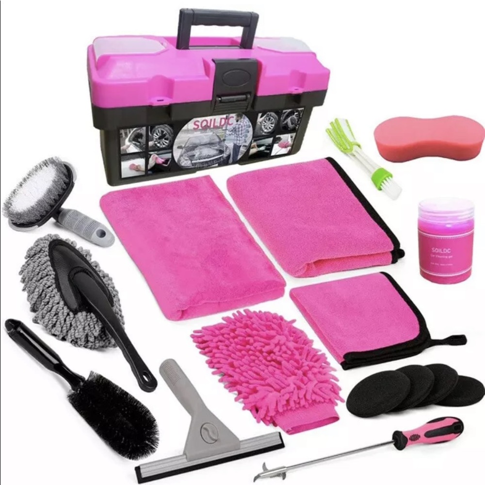 Pink Car cleaning kit Brand New!